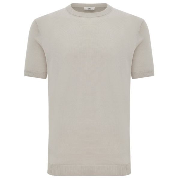 Gentiluomo Round Knitted T-shirt Beige
