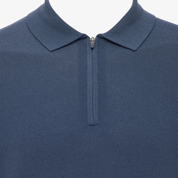 Gentiluomo Zip Polo Blauw
