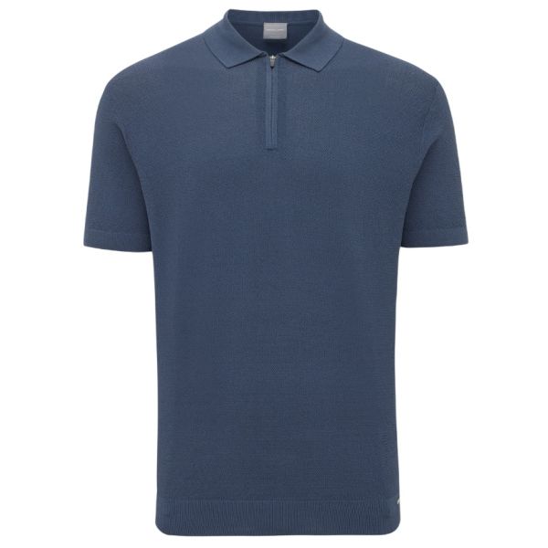Gentiluomo Zip Polo Blauw