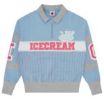 Icecream IC Cubs Collared Quarter Zip Sweater Licht Blauw