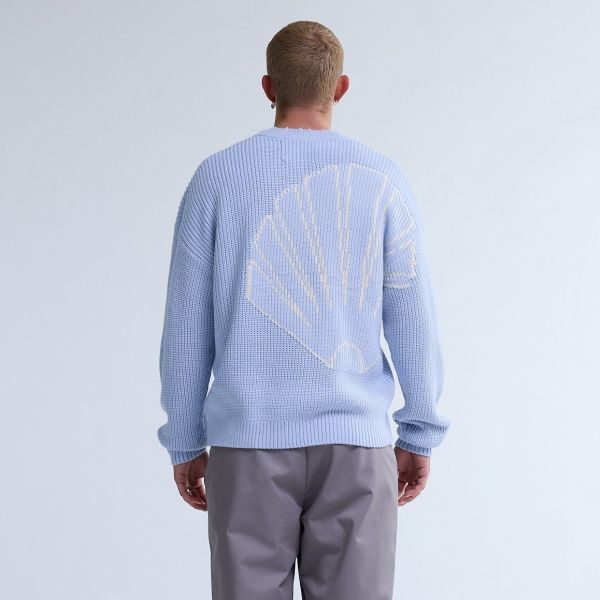 New Amsterdam Surf Association Big Logo Knit Sweater Licht Blauw