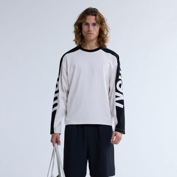 New Amsterdam Surf Association Name Longsleeve T-shirt Beige/Zwart