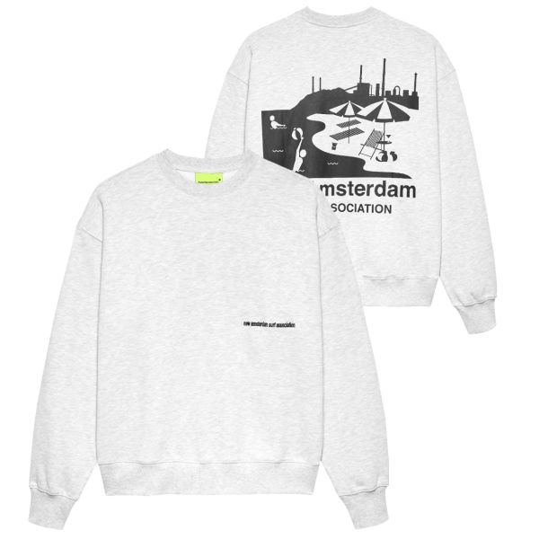 New Amsterdam Surf Association Beach Sign Sweater Grijs