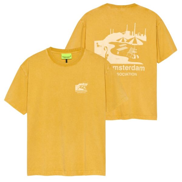 New Amsterdam Surf Association Beach Sign T-shirt Geel