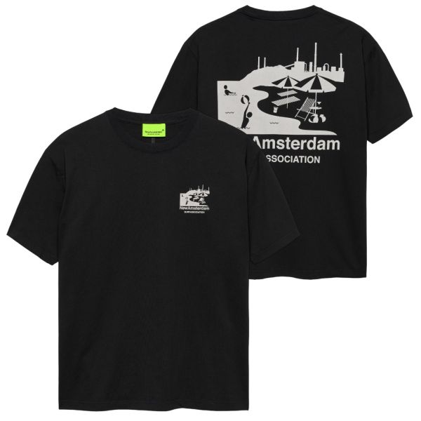 New Amsterdam Surf Association Beach Sign T-shirt Zwart