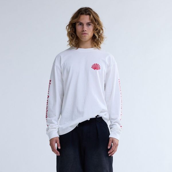 New Amsterdam Surf Association Logo Longsleeve T-shirt Wit/Rood