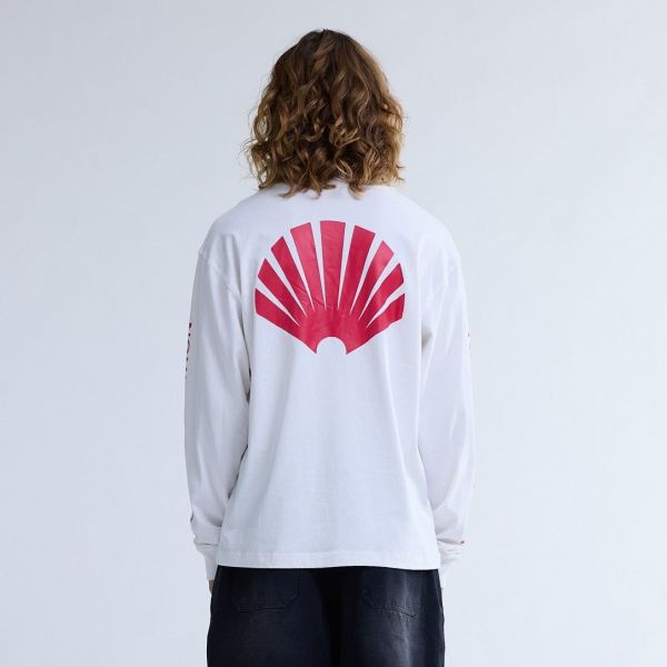 New Amsterdam Surf Association Logo Longsleeve T-shirt Wit/Rood