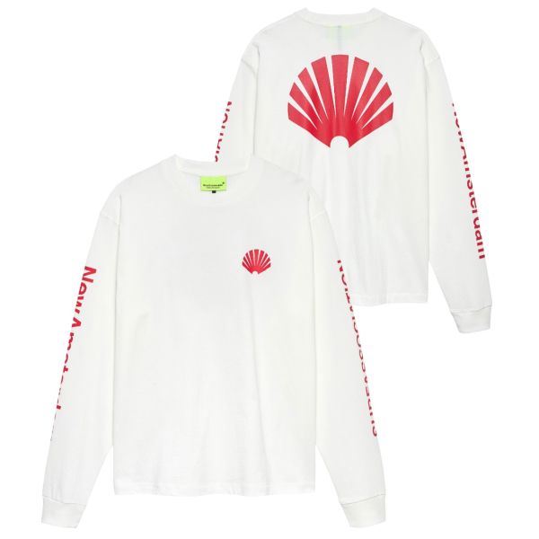 New Amsterdam Surf Association Logo Longsleeve T-shirt Wit/Rood