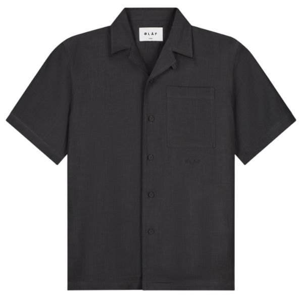 Olaf Linen Blend Overhemd Antraciet