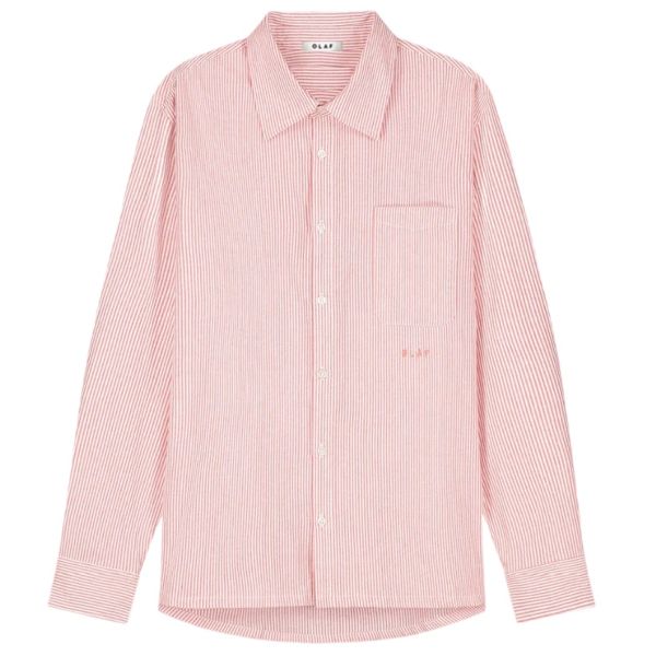 Olaf Oversized Stripe Oxford Overhemd Roze