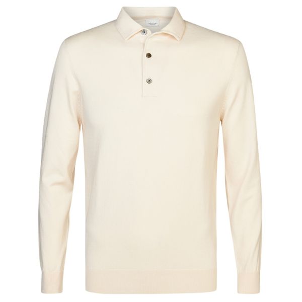 Profuomo Luxury Longsleeve Polo Off White
