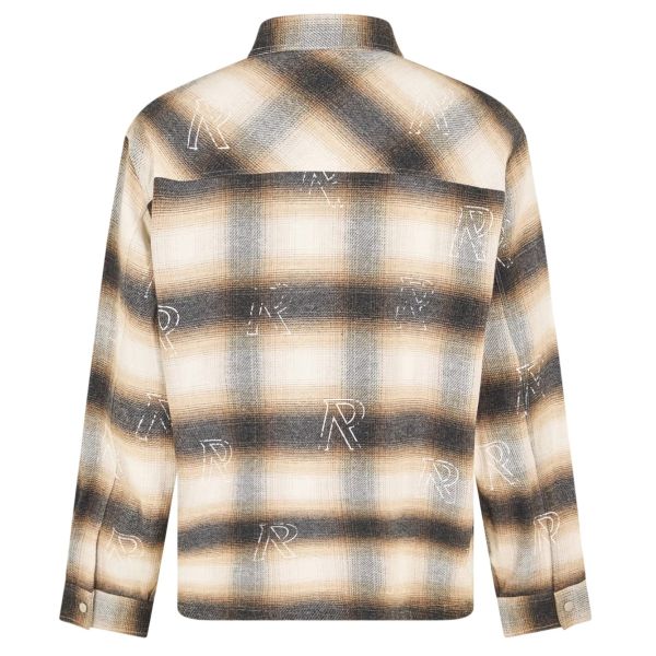 Represent All Over Initial Flannel Overshirt Bruin/Beige