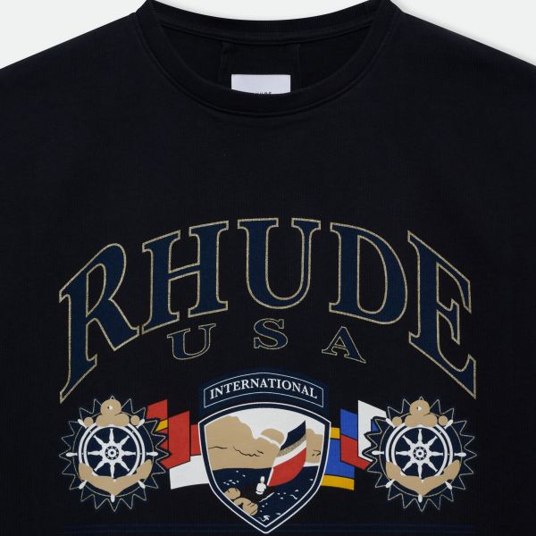 Rhude USA Sailing Icon T-shirt Zwart