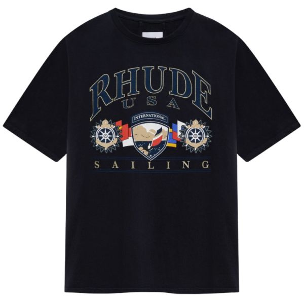 Rhude USA Sailing Icon T-shirt Zwart