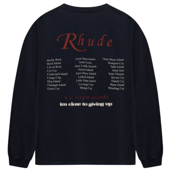 Rhude USVI Regatta Tour Longsleeve T-shirt Zwart