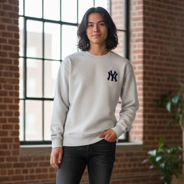 Sporty & Rich Heritage Yankees Serif Sweater Grijs