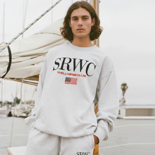 Sporty & Rich Nautical Embroidered Sweater Grijs