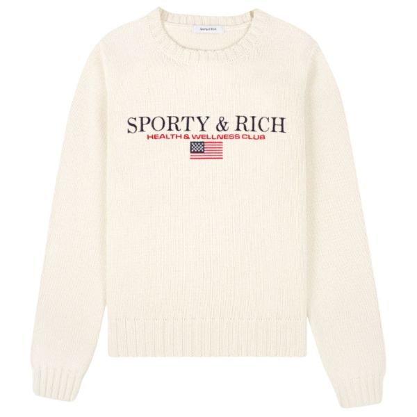Sporty & Rich S&R Nautical Cotton Sweater Off White
