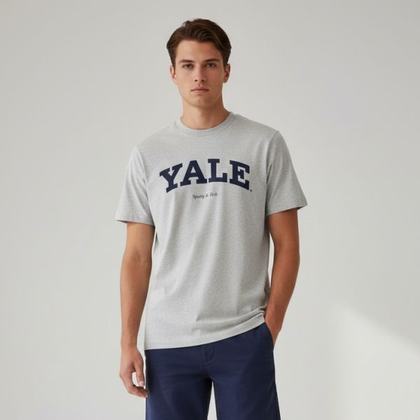 Sporty & Rich Yale Classic T-shirt Grijs