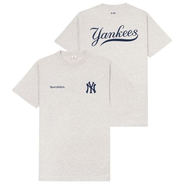 Sporty & Rich Yankees Curve T-shirt Grijs