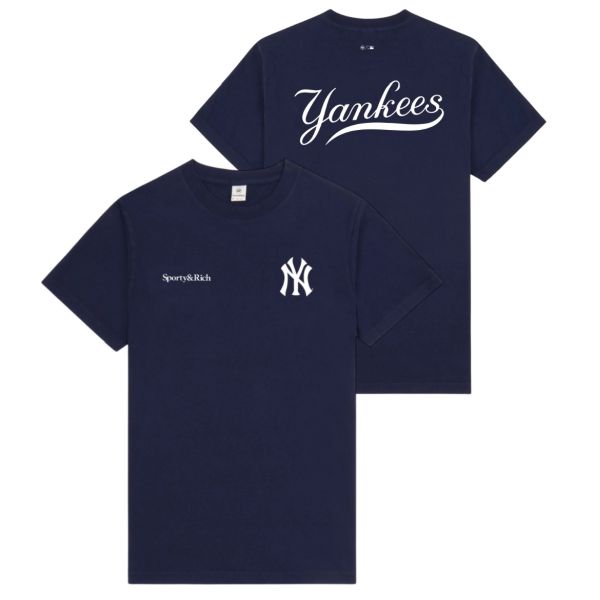 Sporty & Rich Yankees Curve T-shirt Navy