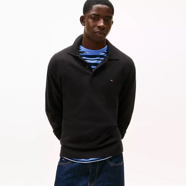 Tommy Jeans Slim Essential Polo Sweater Zwart