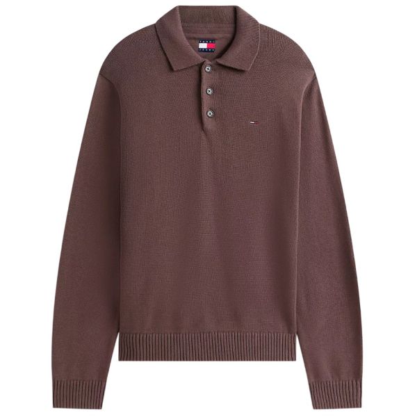 Tommy Jeans Slim Essential Polo Sweater Bruin