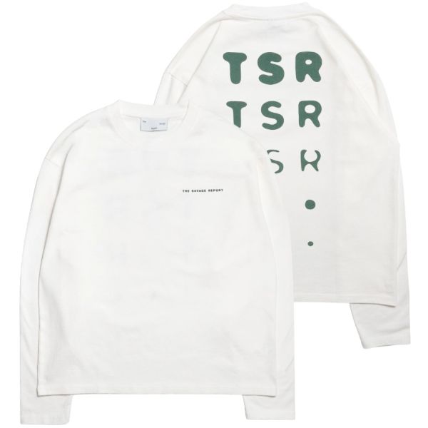 The Savage Report TSR Optic Longsleeve T-shirt Off White/Groen