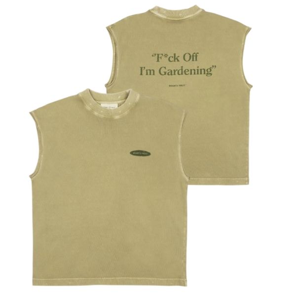 Bram’s Fruit Gardening Distressed Sleeveless T-shirt Licht Groen