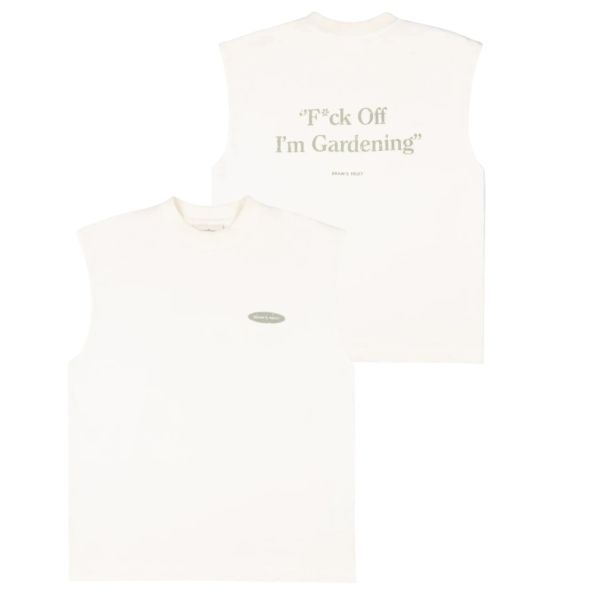 Bram’s Fruit Gardening Distressed Sleeveless T-shirt Wit