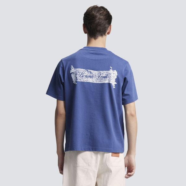 Bram’s Fruit Gardening Label T-shirt Blauw