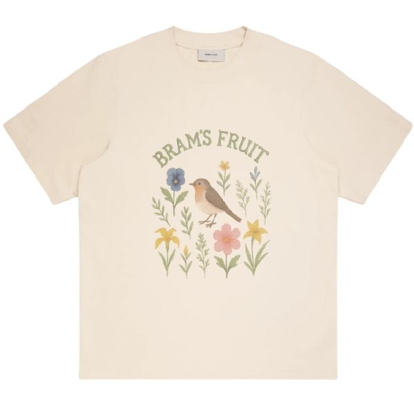 Bram’s Fruit Robin T-shirt Beige