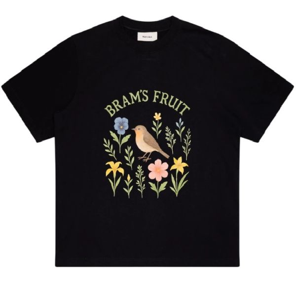 Bram’s Fruit Robin T-shirt Zwart