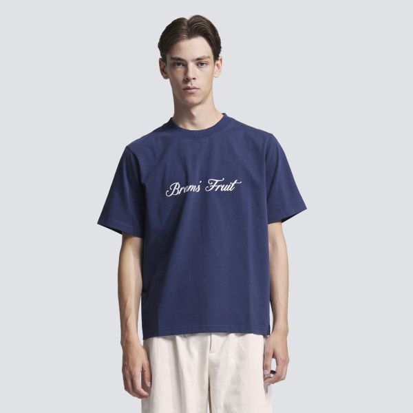 Bram’s Fruit Script Logo T-shirt Navy