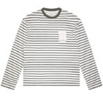 Bram's Fruit Varsity Striped Longsleeve T-shirt Wit/Donker Groen