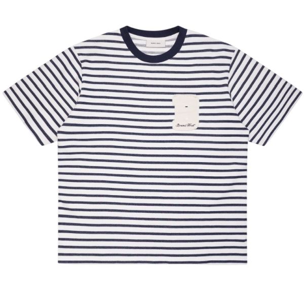 Bram's Fruit Varsity Striped T-shirt Wit/Navy