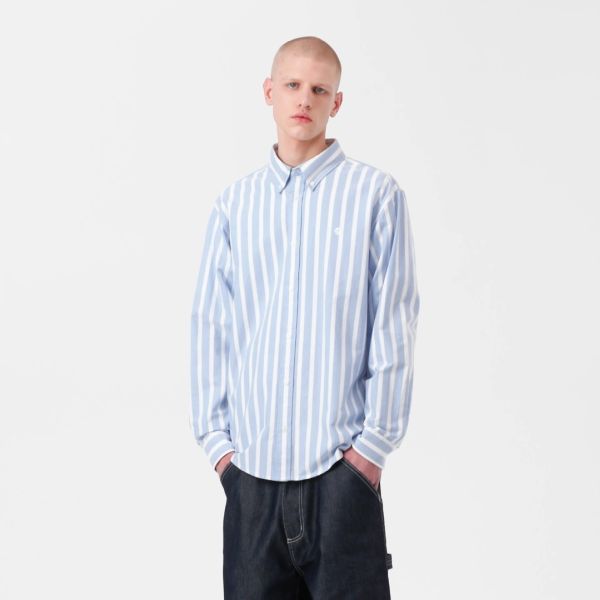 Carhartt WIP Deven Overhemd Licht Blauw/Wit