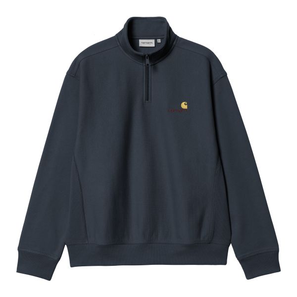 Carhartt WIP Half Zip American Script Sweater Navy