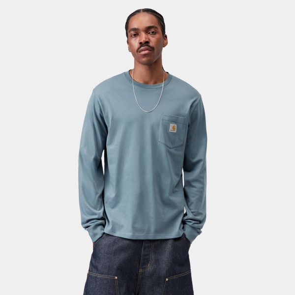 Carhartt WIP Pocket Longsleeve T-shirt Blauw