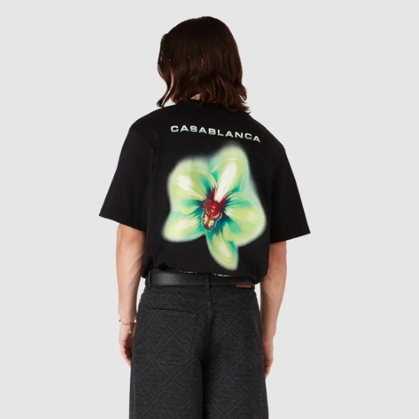 Casablanca Glitch Orchid T-shirt Zwart