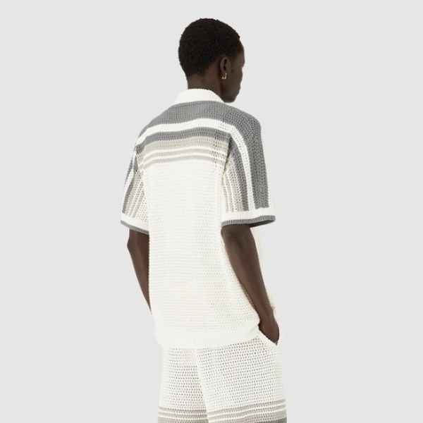 Casablanca Tennis Crochet Overhemd Wit