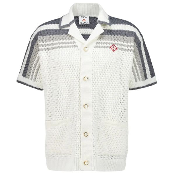 Casablanca Tennis Crochet Overhemd Wit