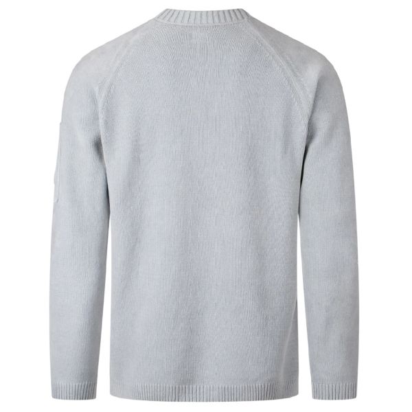 CP Company Cotton Chenille Lens Knit Sweater Licht Blauw