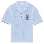 Drôle De Monsieur Maille Monogramme Polo Licht Blauw