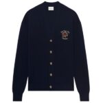 Drôle De Monsieur Slogan Rose Cardigan Navy