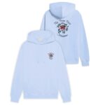 Drôle De Monsieur Slogan Rose Hoodie Licht Blauw