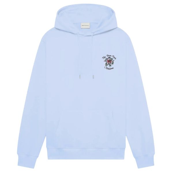 Drôle De Monsieur Slogan Rose Hoodie Licht Blauw