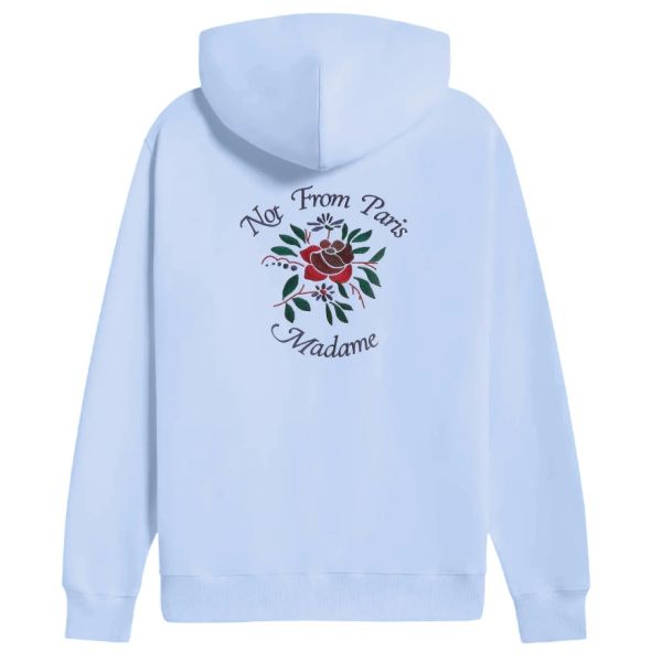 Drôle De Monsieur Slogan Rose Hoodie Licht Blauw