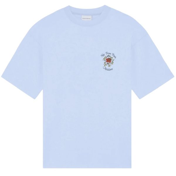 Drôle De Monsieur Slogan Rose T-shirt Licht Blauw