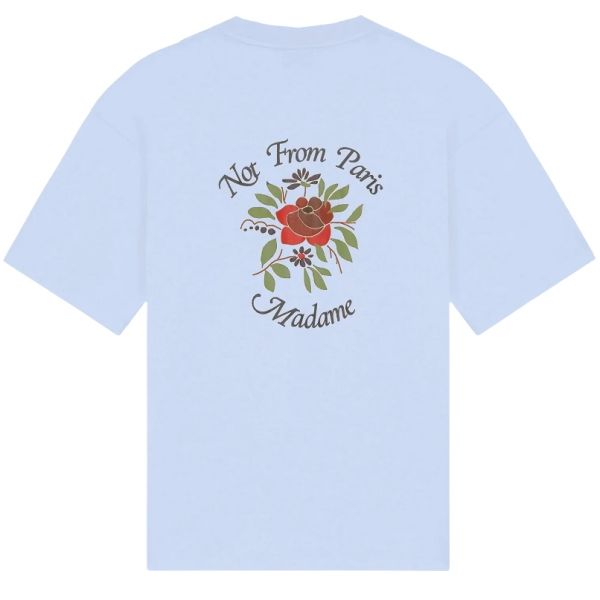 Drôle De Monsieur Slogan Rose T-shirt Licht Blauw